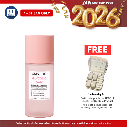 Skintific Glycolic Acid Daily Clarifying Toner 80ml | Daily Exfoliating Brighten Skin With Niacinamide Skintific