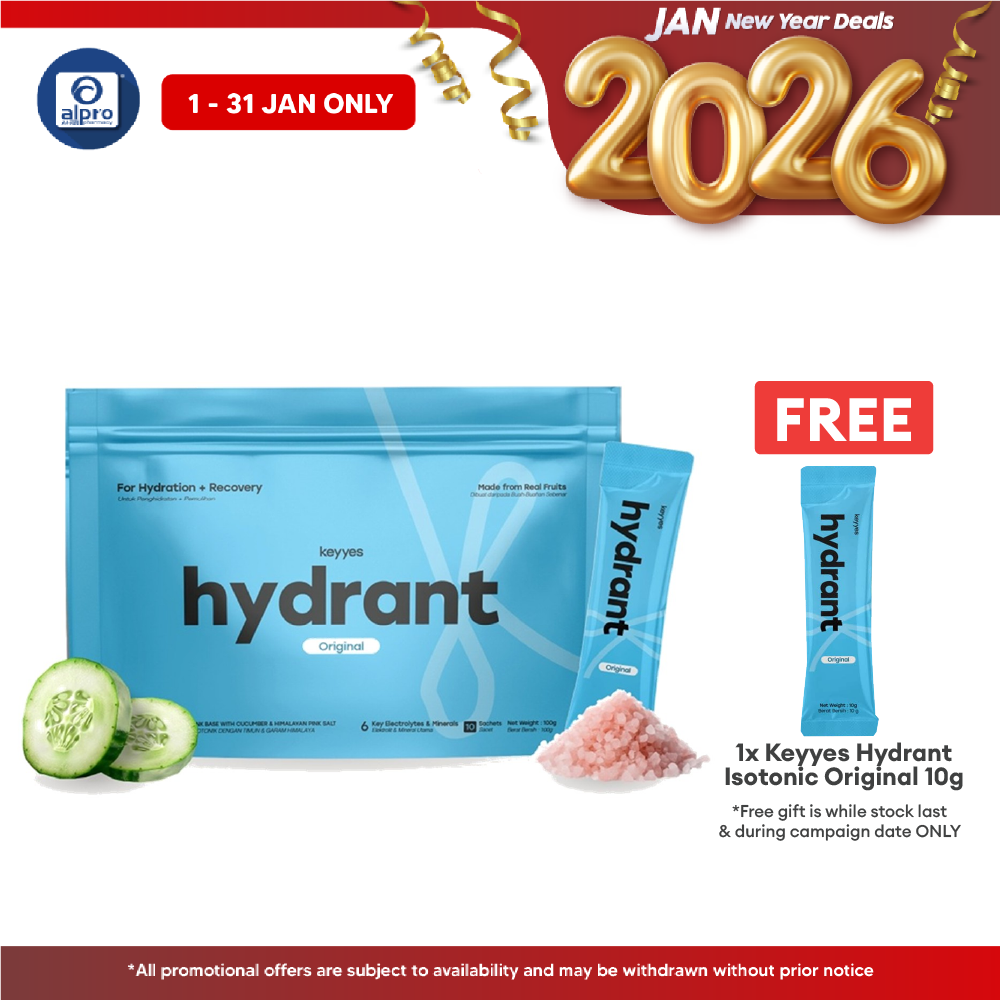 Keyyes Hydrant Isotonic Original 10g×10s | Rapid Rehydration & Recovery Alpro Pharmacy