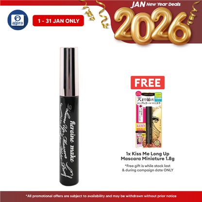 Kiss Me Heroine Make Up Mascara Super Waterproof 6g(01 Black\02 Brown\01 Jet Black\02 Brown)| Water Resistant Mascara Kiss Me