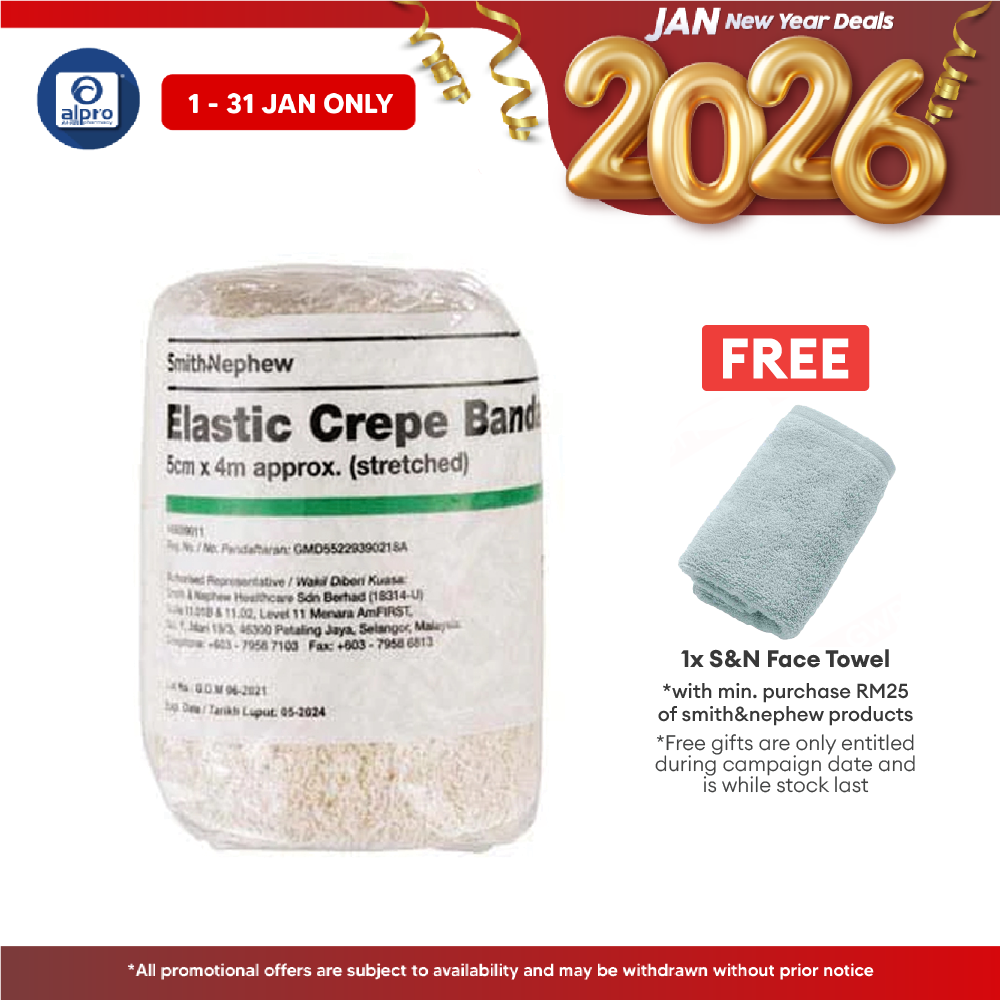 S&N Elastic Crepe Bandage (Medium) 5cmx4m 1s S&N