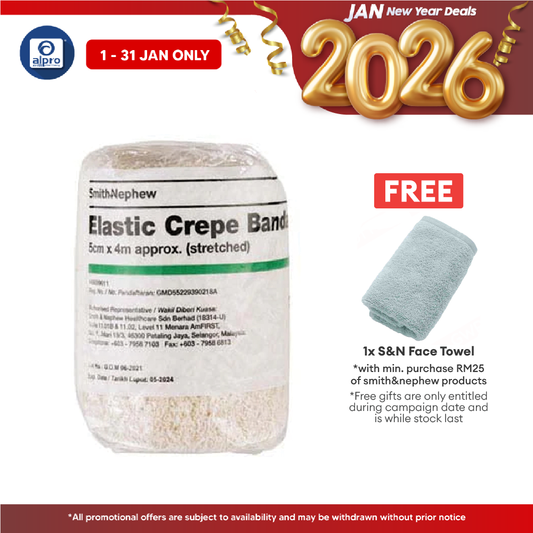 S&N Elastic Crepe Bandage (Medium) 5cmx4m 1s S&N
