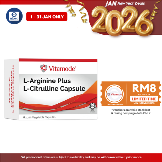 Vitamode L-Arginine Plus L-Citrulline Capsule 6x10s | With Dual Amino Acids For Healthy Body Function Vitamode