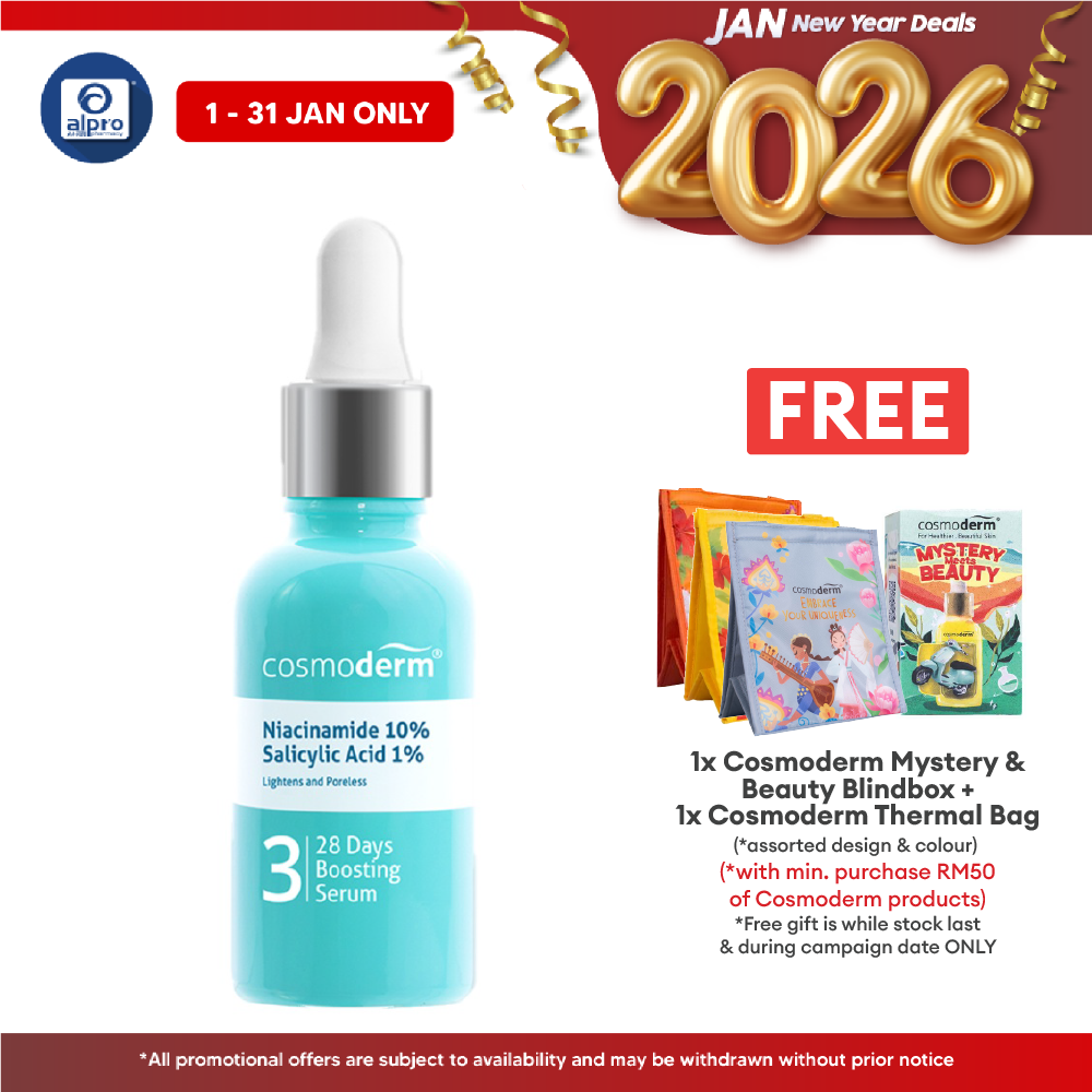Cosmoderm Niacinamide 28 Day Boosting Serum 30ml | Suitable For Oily Skin Cosmoderm