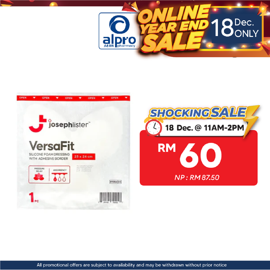 Josephlister Versafit Silicone Foam Dressing (23cm x 24cm) 1s Alpro Pharmacy