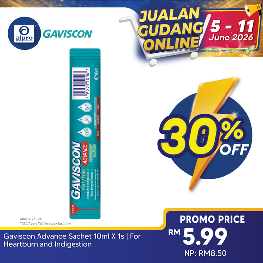 Gaviscon Advance Sachet 10ml X 1s | For Heartburn and Indigestion gaviscon