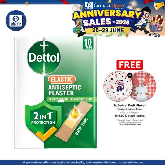Dettol Antiseptic Plaster Elastic 10strips | Keeping Wound Clean & Leaves No Residue Dettol