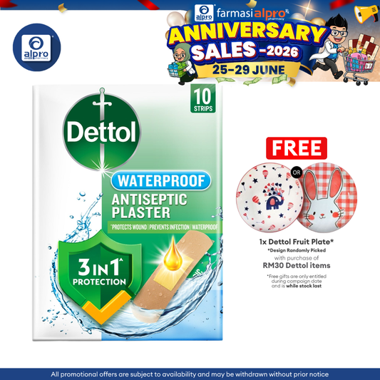 Dettol Antiseptic Plaster Waterproof 10strips | Protects Wound & Prevents Infection Dettol