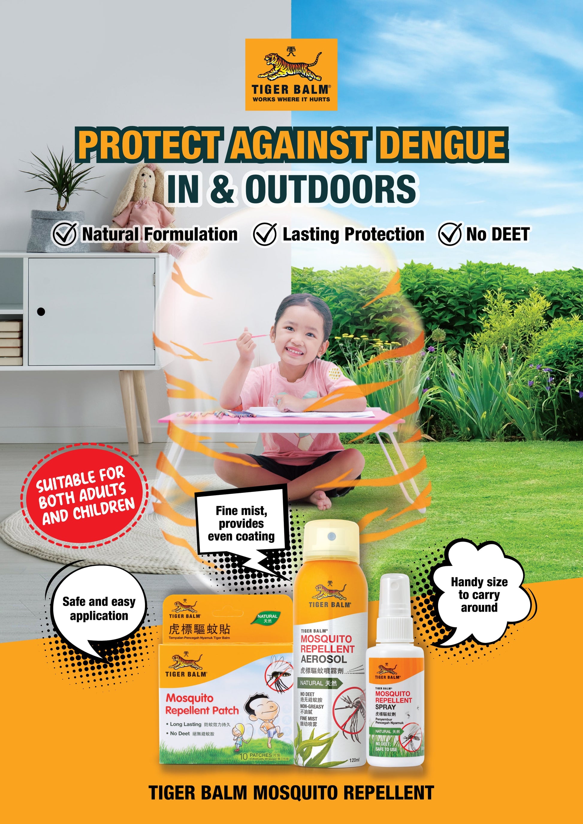 Tiger Balm Mosquito Repellent Aerosol 120ml | Provides Hours Effective Protection Alpro Pharmacy