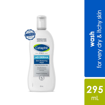 Cetaphil Pro AD Derma Body Wash 295ml |  Helps Relieve Itchy Skin Cetaphil