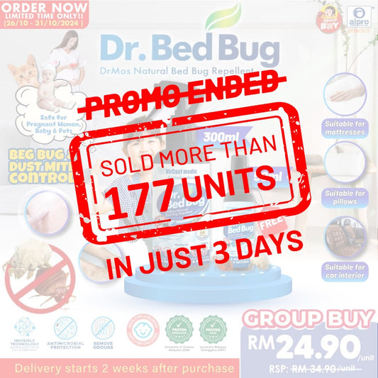 [Group Buy. Delivery Starts: 14/11/2024]  Dr Bed Bug Natural Repellent 300ml + 50ml |  Safe For Pregnant Women & Baby Group Buy