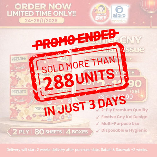 [Group Buy Delivery Starts: 23/2/2026] Premier 2026 CNY Facial Tissue 80s X 4boxes | Soft & Strong Group Buy