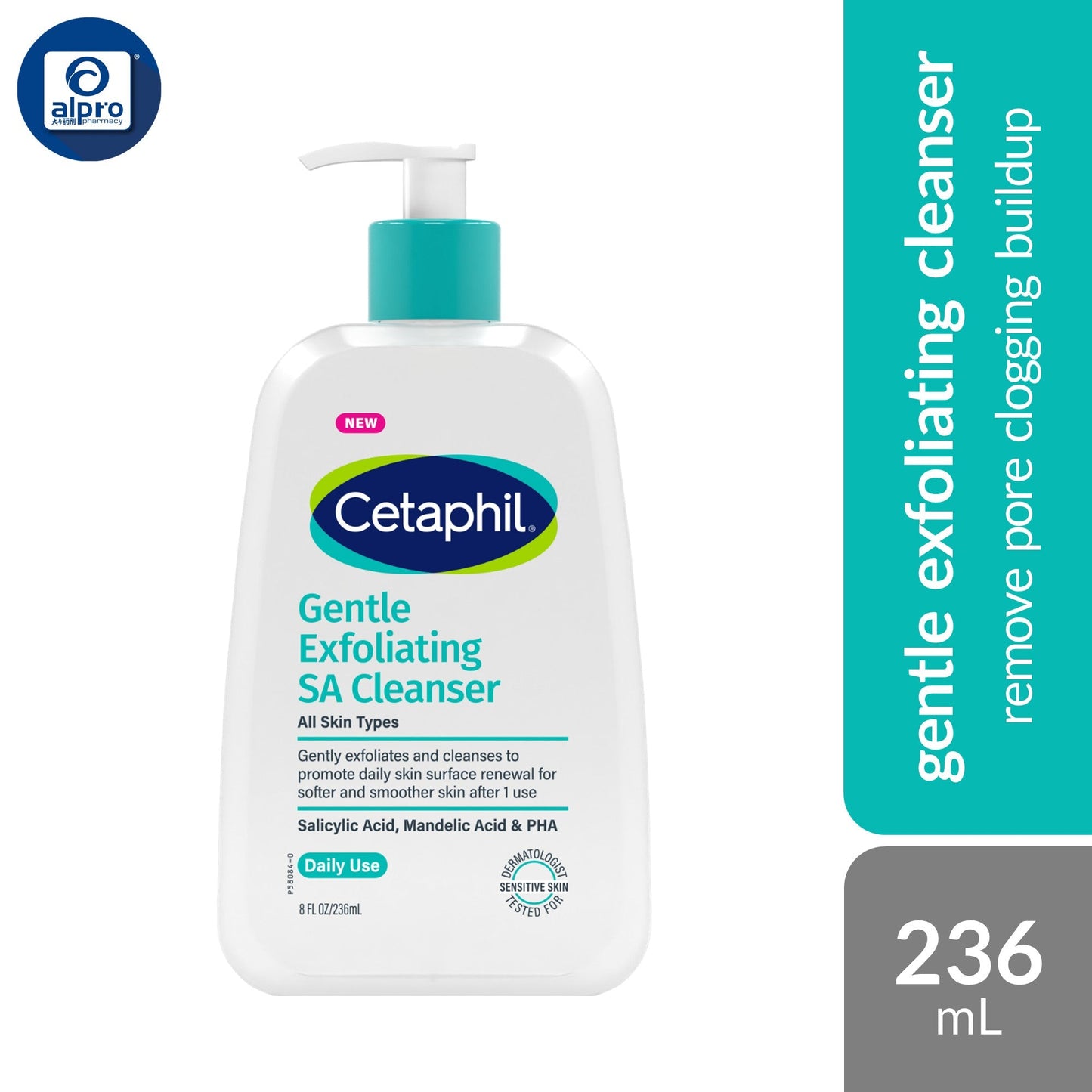 Cetaphil Gentle Exfoliating SA Cleanser 236mL | Remove Pore Clogging Buildup Cetaphil