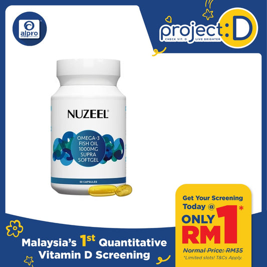 Nuzeel Omega 3 Fish Oil 1000mg Supra  Softgel 60s Nuzeel