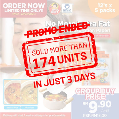 [Group Buy] Food Oil Absorption Paper 12s x 5packs Group Buy