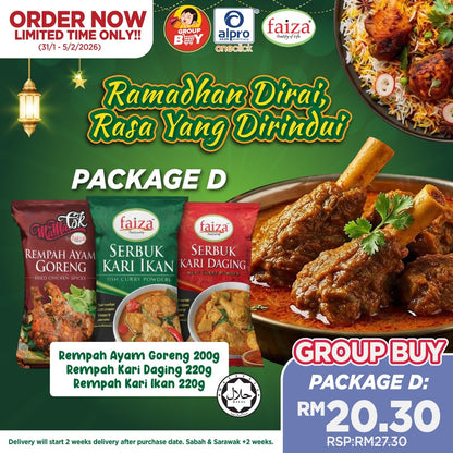 [Group Buy Delivery Starts: 2/3/2026] Faiza Rempah (Package A/B/C/D) Group Buy