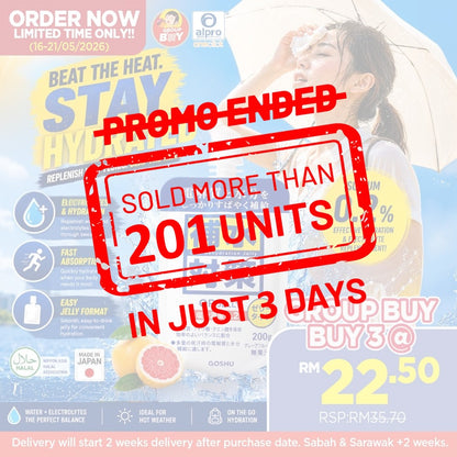 [Group Buy Delivery Starts: 24/6/2026] Goshu Rehydration Jelly 200g Group Buy