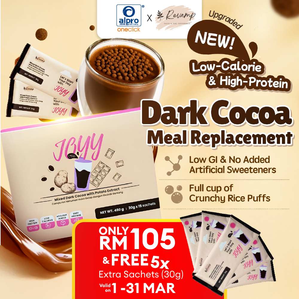 Joyy Dark Cocoa Meal Replacement with Crispy Bits 15s | Fulfilling Light Drink with Crunchy Bits JOYY