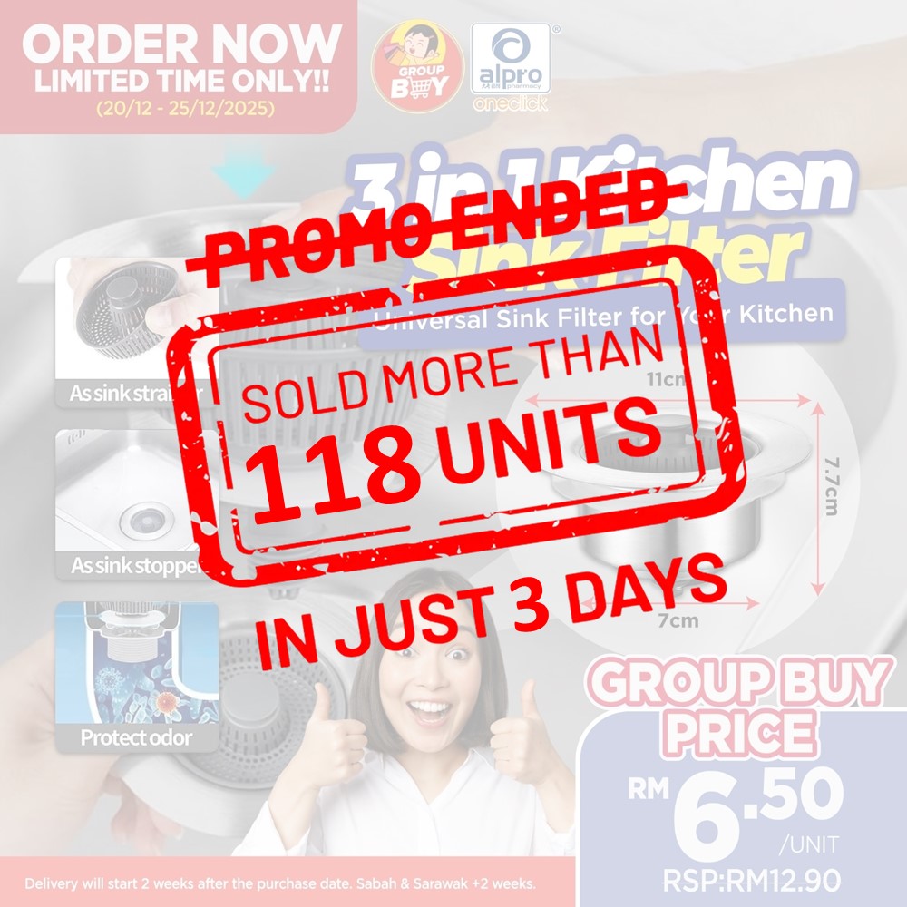 [Group Buy Delivery Starts: 20/1/2025]  3 In 1 Kitchen Sink Filter | Convenient & Practical Group Buy