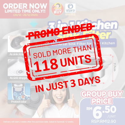 [Group Buy Delivery Starts: 20/1/2025]  3 In 1 Kitchen Sink Filter | Convenient & Practical Group Buy