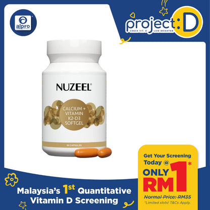 Nuzeel Liquid Calcium With D3 & K2 60s | Support Healthy Bones & Teeth Nuzeel
