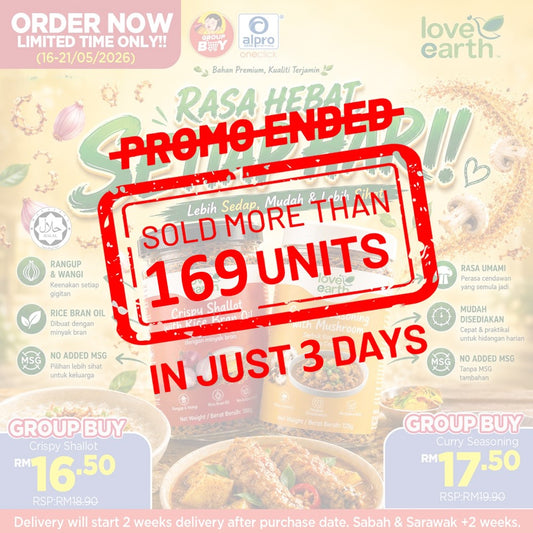 [Group Buy Delivery Starts: 22/6/2026] Love Earth Crispy Shallot With Rice Bran Oil 180g | Zero MSG Group Buy