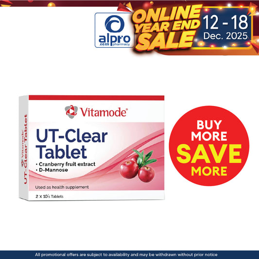 Vitamode UT-Clear Tablet 2x10s| Supports Urinary Tract Health