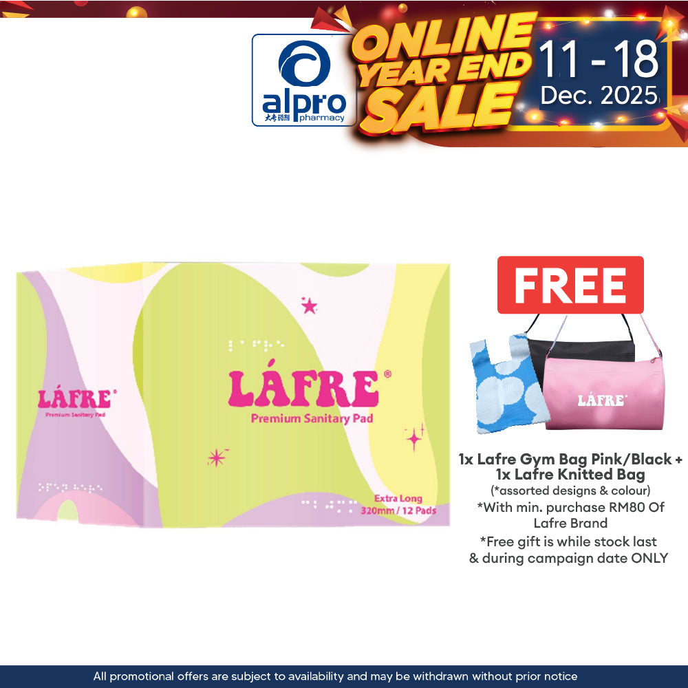 Lafre Sanitary Pads Extra Long 320mm 12s | Lady Anion Far-IR Layer for Strong and Healthy Skin Lafre