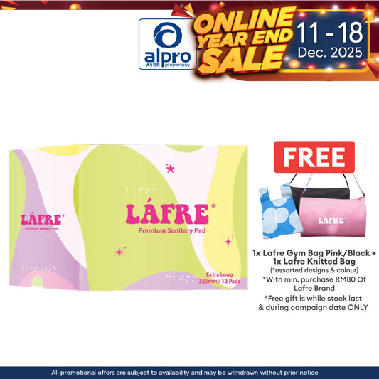 Lafre Sanitary Pads Extra Long 320mm 12s | Lady Anion Far-IR Layer for Strong and Healthy Skin Lafre