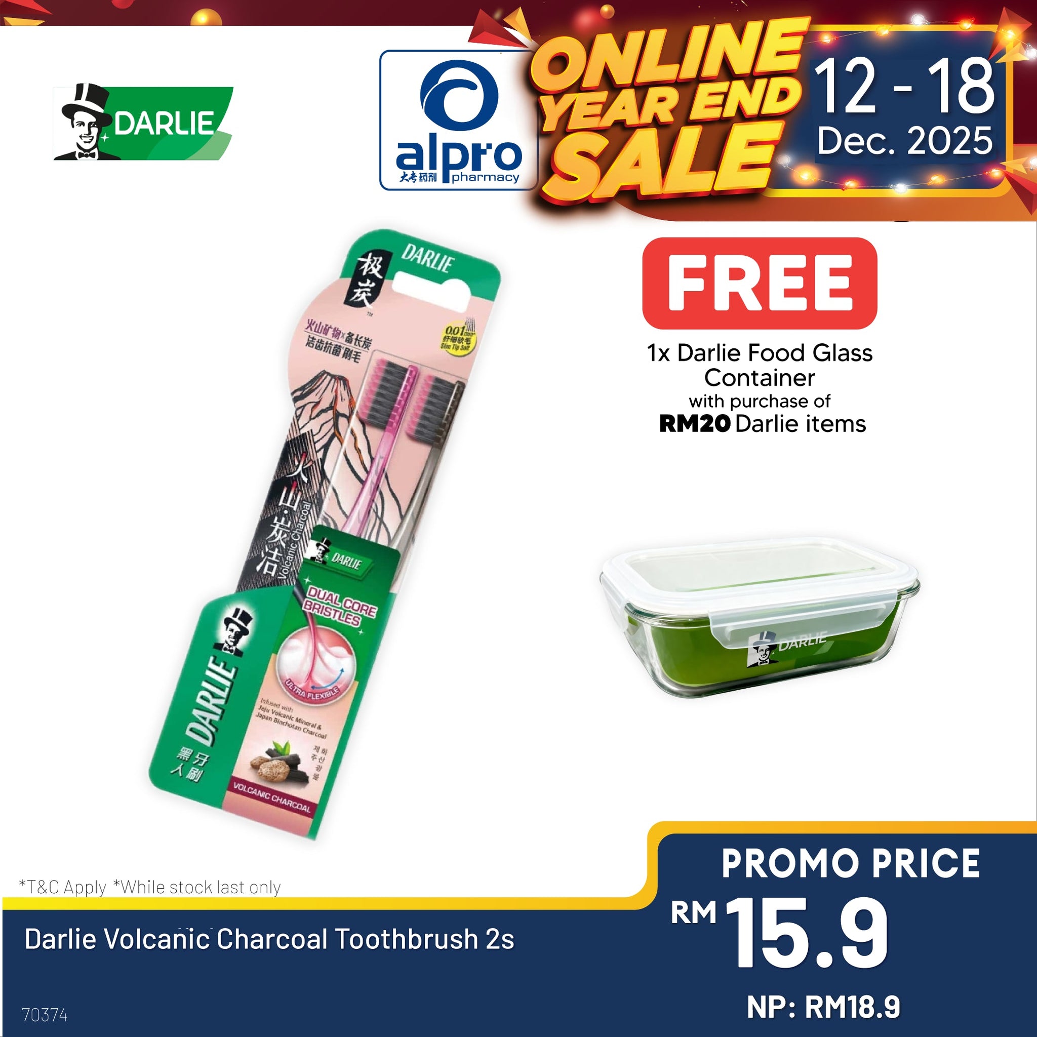 Darlie Volcanic Charcoal Toothbrush 2s Alpro Pharmacy