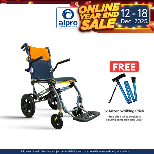 Moven M02 Flexitravel Wheelchair | Luggage Style Handle & Lightweight Alpro Pharmacy