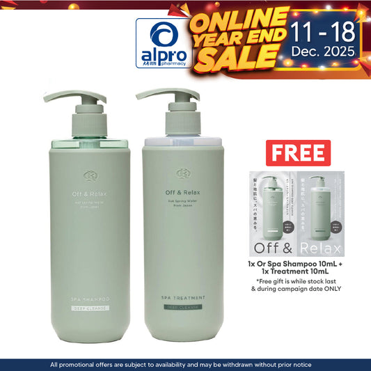 Off & Relax Spa Shampoo Treatment Set (Shampoo 460ml + Treatment 460ml) | Deep Cleanse Alpro Pharmacy