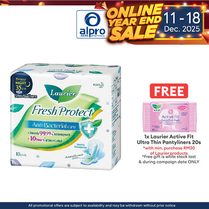 Laurier Fresh Protect Gathers 35cm 10s | For Night Use Laurier