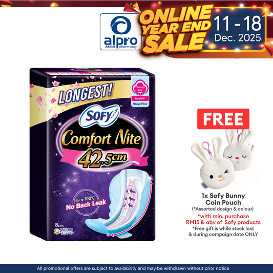 Sofy Body Fit Comfort Nite 42.5cm 8s | For Extra Heavy Flow Sofy