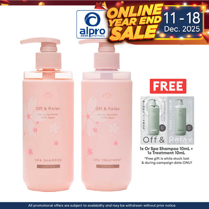Off & Relax Sakura Limited Set Spa Shampoo 260ml + Hair Treatment 260ml Alpro Pharmacy