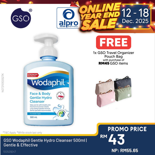 GSO Wodaphil Gentle Hydro Cleanser 500ml | Gentle & Effective GSO