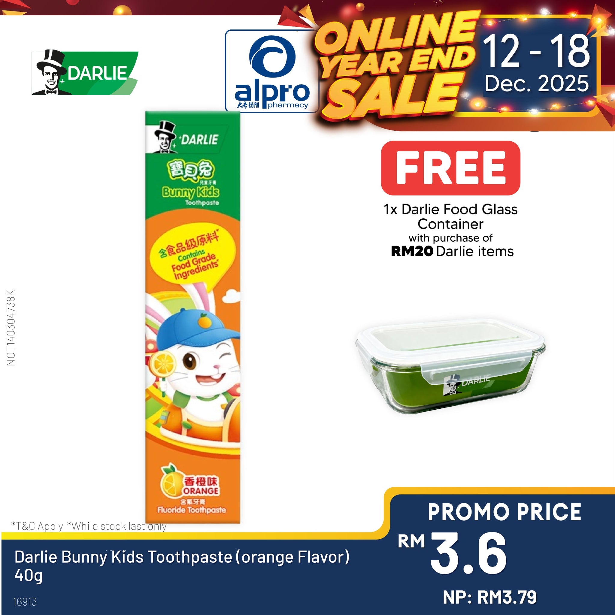 Darlie Bunny Kids Toothpaste (orange Flavor) 40g Darlie