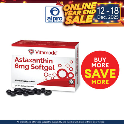 Vitamode Astaxanthin 6mg x 30s | Natural Antioxidant Support Alpro Pharmacy