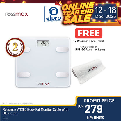 Rossmax Wf262 Body Fat Monitor Scale With Bluetooth Alpro Pharmacy