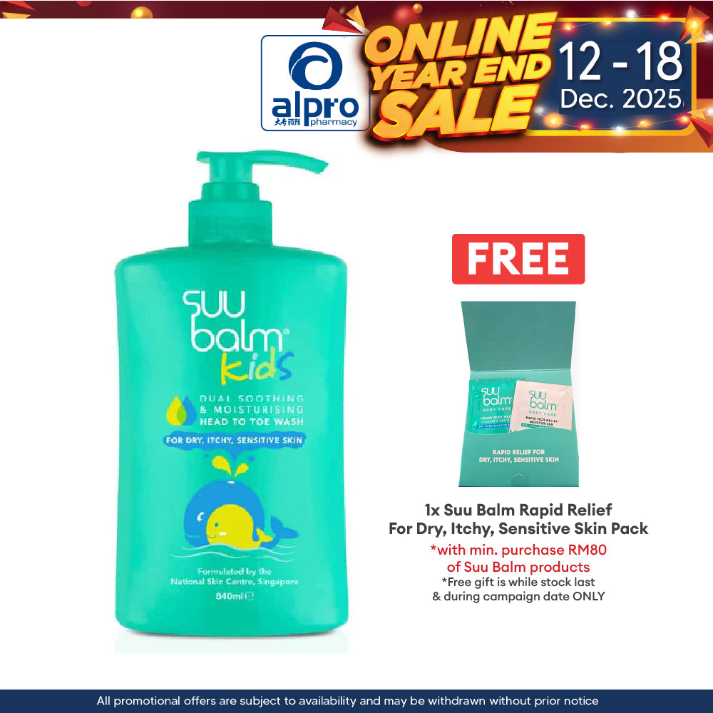 Suu Balm Kids Dual Soothing & Moisturising Head To Toe Wash 840ml Suu Balm