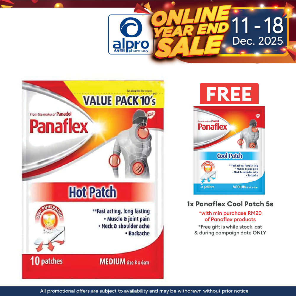 Panaflex Hot Patch 10s Value Pack | Provides Temporary Muscular Relief Alpro Pharmacy