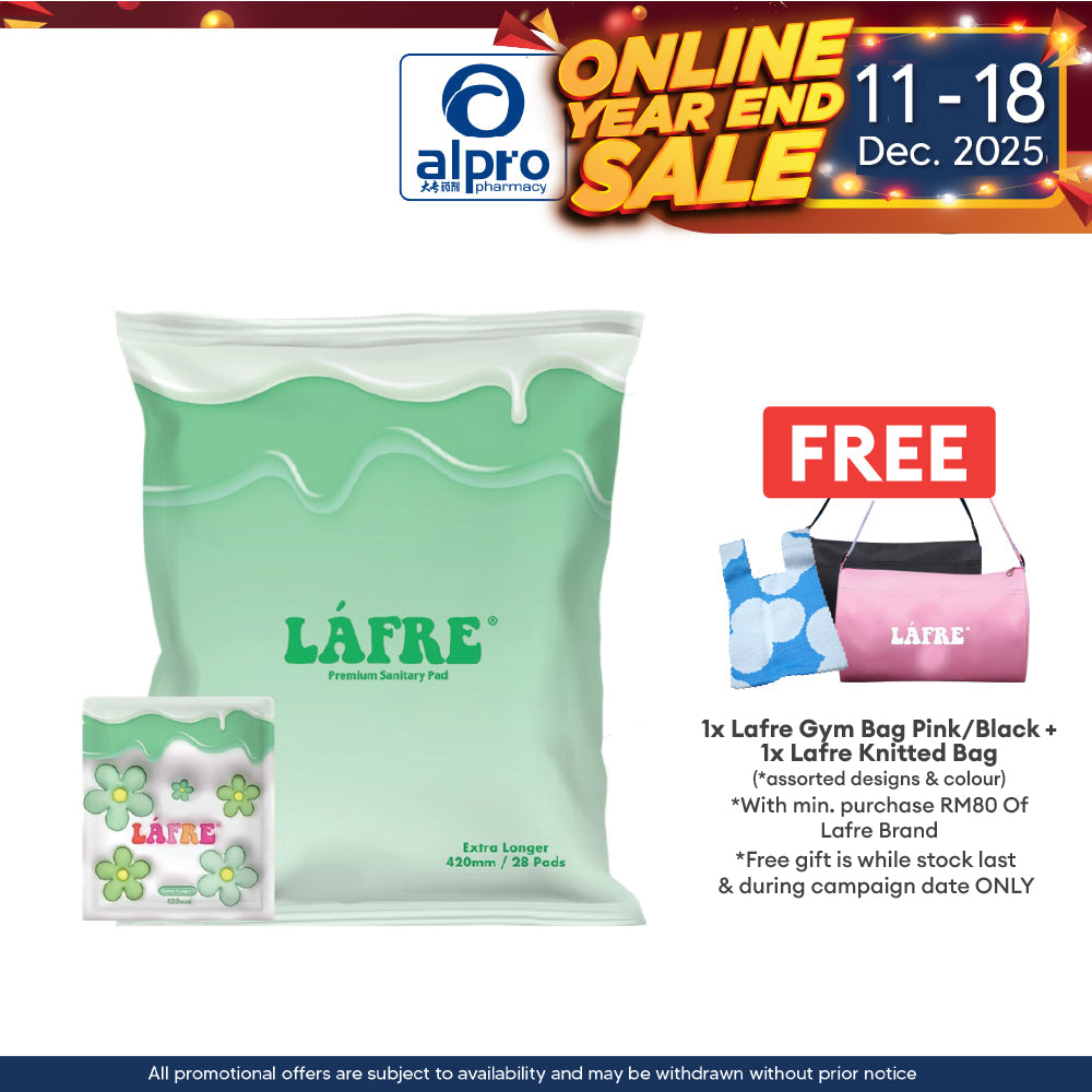 Lafre Premium Sanitary Pads Extra Longer 420mm 28s | Comfy Dry and Breathable