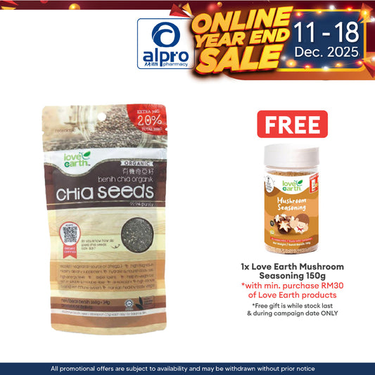 Love Earth Chia Seeds 168g | Nature’s Greatest Antioxidant Alpro Pharmacy