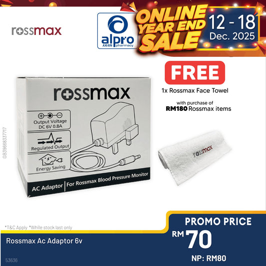 Rossmax Ac Adaptor 6v Alpro Pharmacy