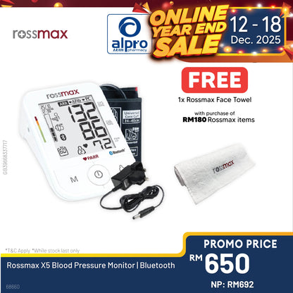 Rossmax X5 Blood Pressure Monitor | Bluetooth Alpro Pharmacy
