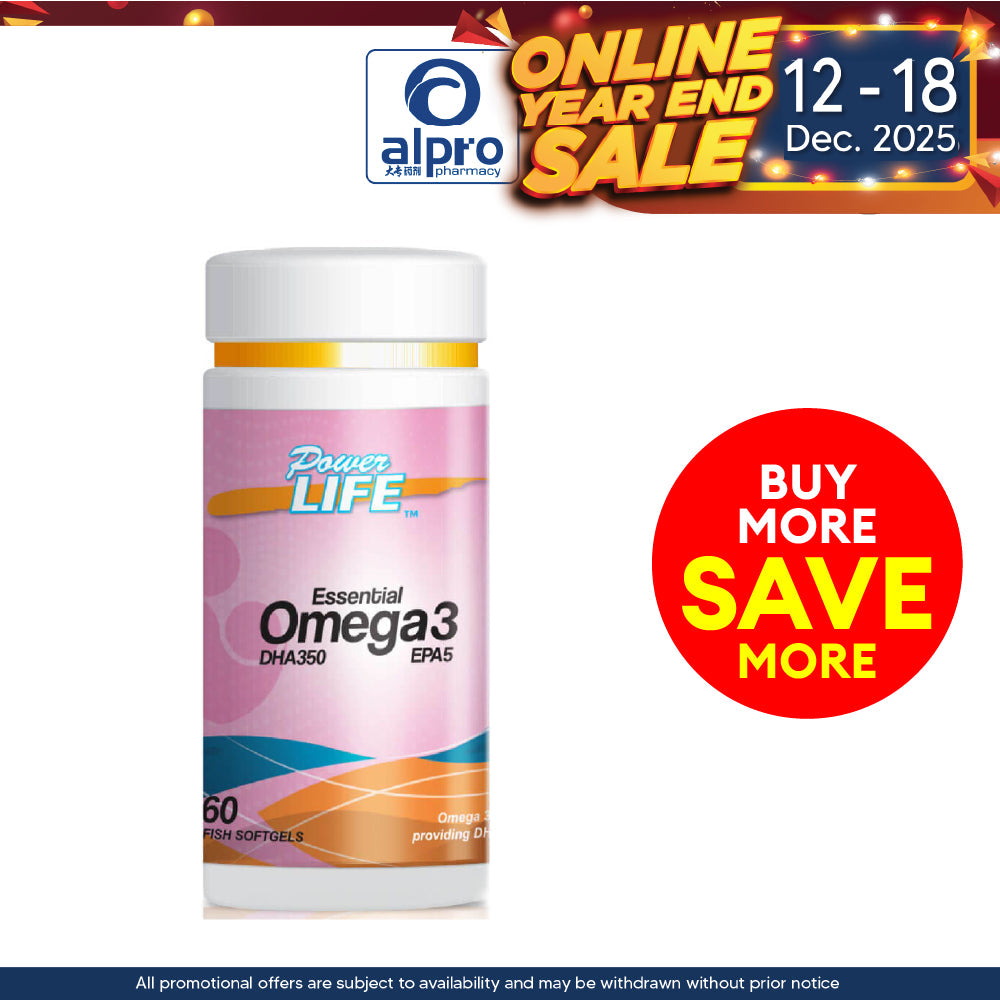 Powerlife Essential Omega 3 DHA 350 EPA 5 60s | For Good Health Powerlife