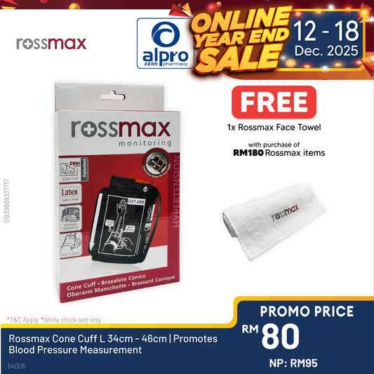 Rossmax Cone Cuff L 34cm - 46cm | Promotes Blood Pressure Measurement Alpro Pharmacy