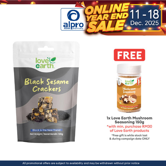 Love Earth Black Sesame Seed Crackers 120g | Good Source of Minerals Love Earth