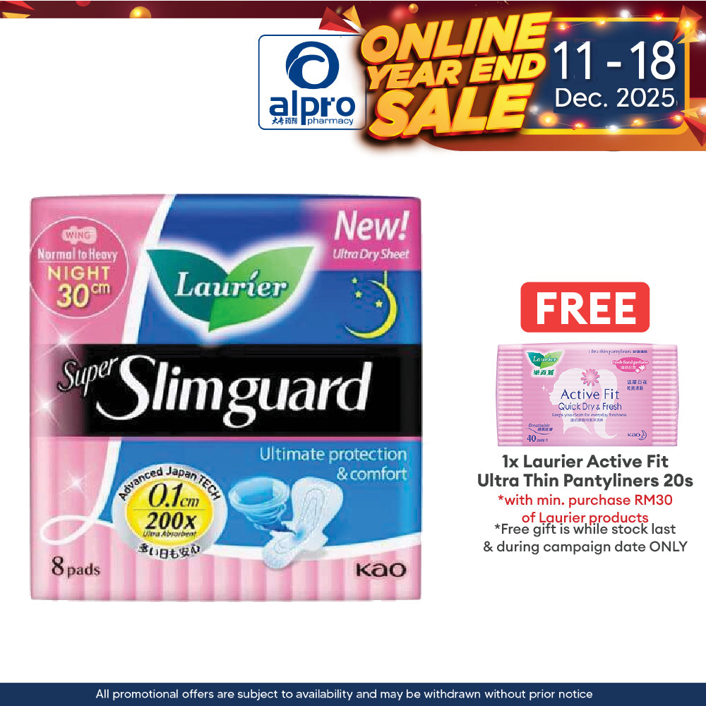 Laurier Super Slim Guard 30cm 8s Alpro Pharmacy