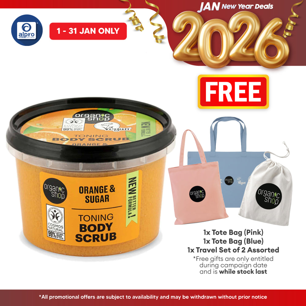 Organic Shop Toning Body Scrub Orange 250mL | High Vitamin C & Soft Skin
