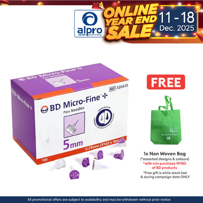 BD Micro-fine Pen Needles 31g 0.25x5mm 100s BD